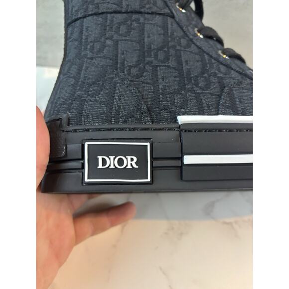 Dior B23 High Top Black White Oblique Canvas Size 8.5 EU 42 | Pre-Owned | No Box - Picture 4 of 8